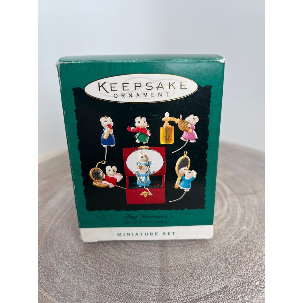 Hallmark Keepsake Ornament Tiny Treasures Miniature Mice Mouse Set of 6 1995